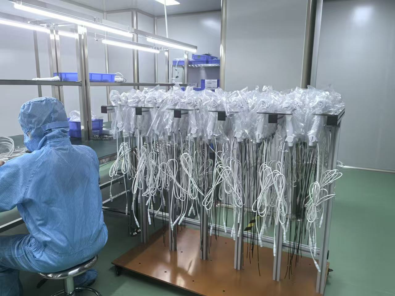 Cleanroom assembly area for medical equipment components