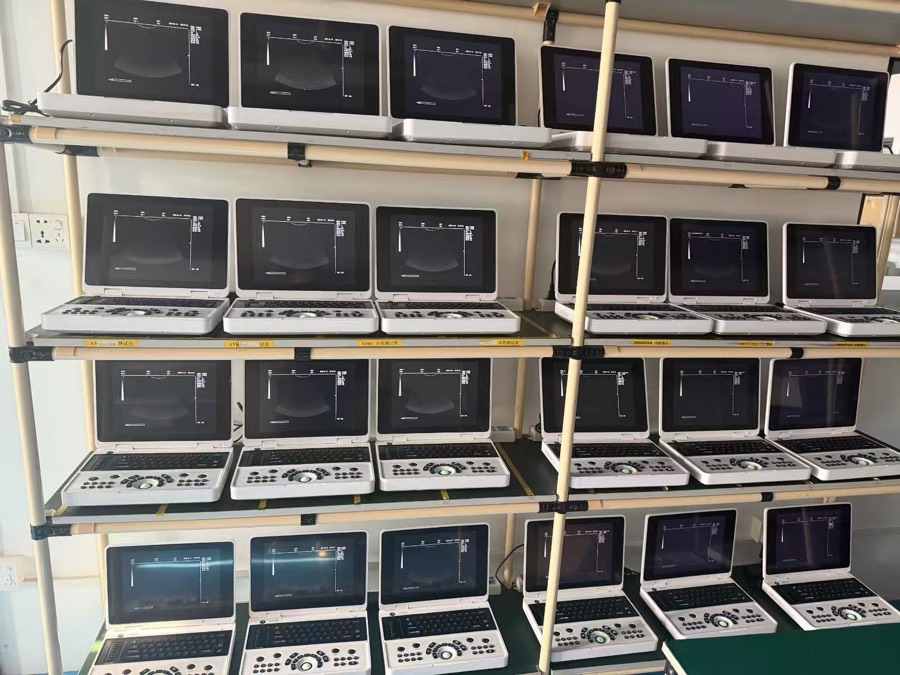 Ultrasound equipment testing and inspection shelves
