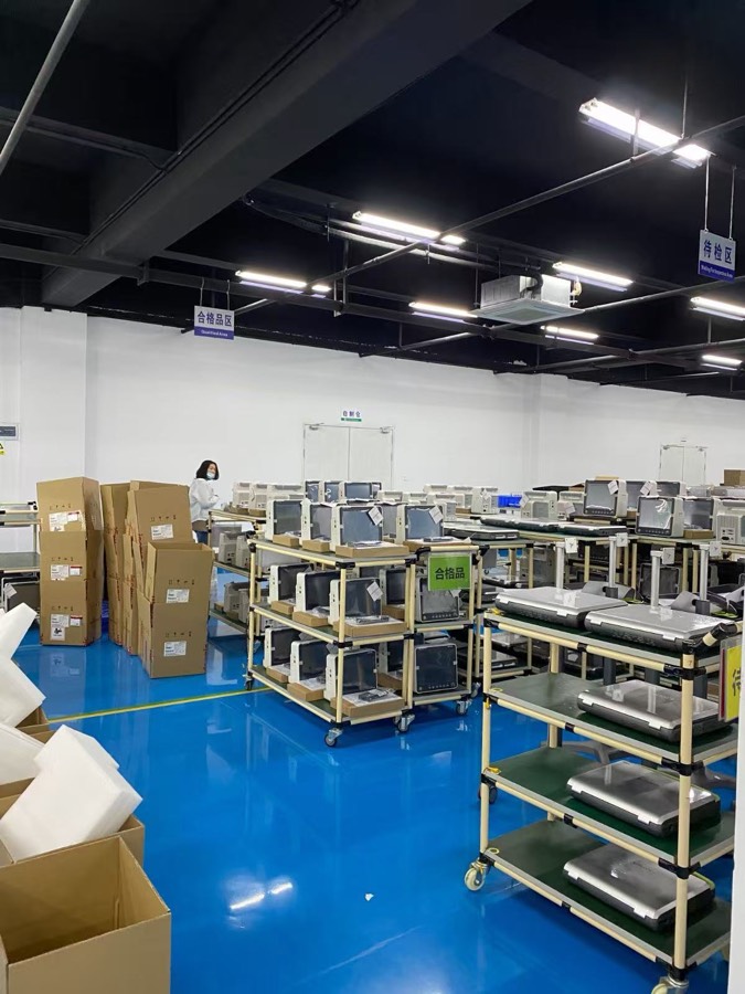 Quality control area with finished medical equipment